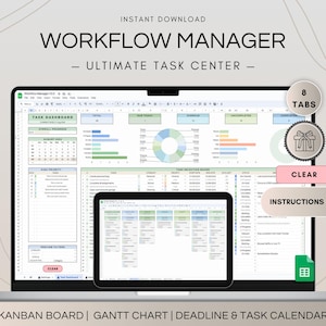 Project Management Spreadsheet, Kanban Board and Gantt Chart Template, Google Sheets To Do List Activity Tracker, Task Manager Tracker