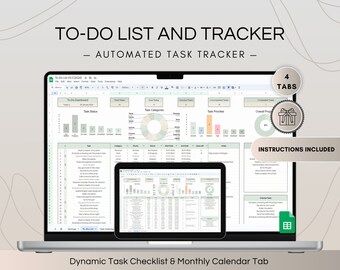 Task Scheduler Spreadsheet Template, Project Tracking Software, Productivity Planner Google Sheets, Digital To Do List, Daily Checklist