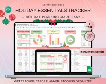 Urlaubsgeschenk Budget Tracker Vorlage, Weihnachtsgeschenk Tracker Google Sheets, Weihnachtsgeschenk Planer Vorlage, Geschenk To-Do Liste Planner