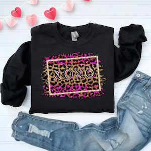 Love Valentine, XOXO Valentines, Leopard Print, Hugs and kisses PNG