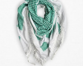 パレスチナ刺繍のクーフィーヤ、パレスチナのシェマグクーフィーヤ、黒