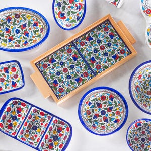 Hand-Painted Palestinian Ceramics Made in Palestine | Handmade | Artisan | Traditional Pottery Gift | Made in Al-Khalil (Hebron) Authentic