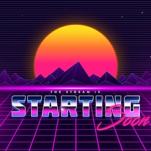 Animated Synthwave Overlay for Twitch, YouTube | Neon Retro Overlay Stream Package | Aesthetic | Animated Screens, Alerts, Webcam, Stinger
