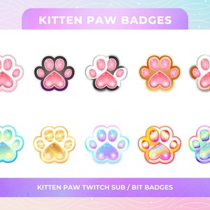 Cat Paw Sub Badges for Twitch/YouTube/Kick/Discord | Bit Badges | Twitch Sub Badges | Subscriber Badges | Discord Roles | Stream Badges