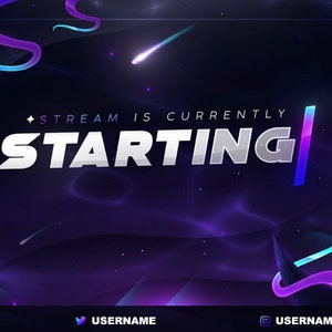 Superposición animada de noche estrellada para Twitch, YouTube / Cielo nocturno nublado, Celestial, Luna, LoFi / Pantallas animadas, Alertas, Cámara web, Transición