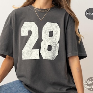 Custom Mascot Number Shirt, Comfort Colors® Game Day Shirt, School Team Number Shirt, Personalized Sports Number Tee, Custom Mascot T-Shirt