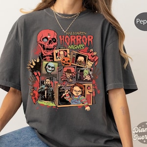 Vintage 90s Halloween Movies, Retro Horror Night Comfort Colors Shirt, Halloween Vibes Tee, Halloween Shirt, Horror Movies Characters Shirt