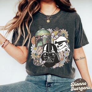 Floral Darth Vader Face Shirt, Star Wars Flowers T-shirt, Hollywood Studios Sweatshirt, Galaxy&#39;s Edge Tee, Walt Disney Gift, Funny girl gift