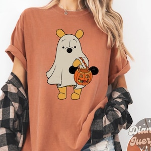 Vintage Retro Pooh Ghost Halloween Shirt, Winnie The Pooh Halloween Shirt, Spooky Season Shirt, Pooh Shirt, Cute Fall Shirt