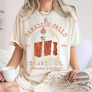 Disney Pixar Up Comfort Colors Shirt, Adventure Awaits Rainbow Balloons Tee, Disney Trip Gift, Up Movie T-Shirt, Paradise Falls Sweatshirt