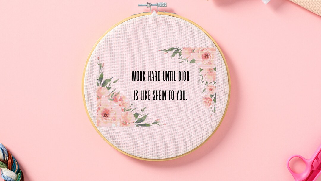 Work Hard Cross Stitch Pattern Etsy