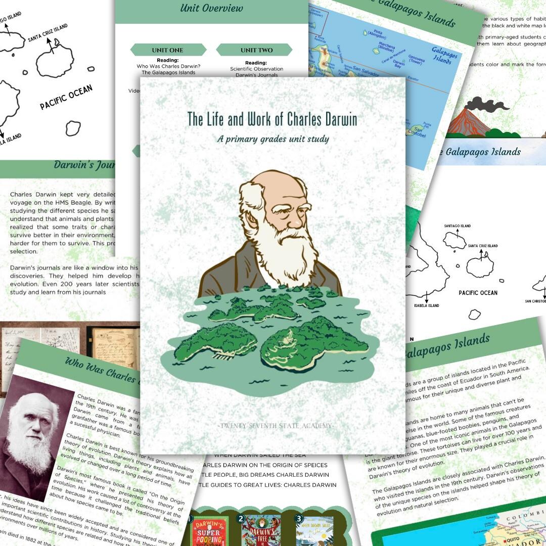 The Life and Work of Charles Darwin: A Primary Grades Unit Study - Etsy