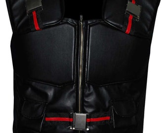 Mens Cosplay Vampire Hunter Formal Party Wear Blade Tactical Combet Leather Vest