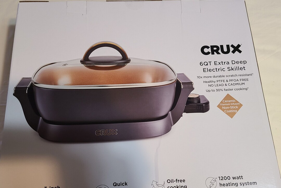 Crux Extra Deep Nonstick Scratch Resistant Electric Skillet Etsy