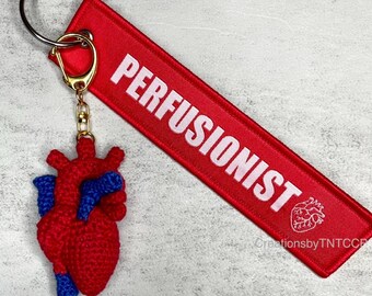 Portachiavi con etichetta rossa per perfusionista - Regalo