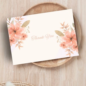 Modèle de carte de remerciement florale