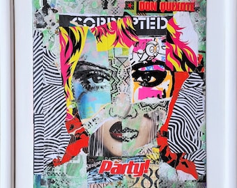 Clearance. Corrupted - Framed. Ready To Hang. Original Mixed Media Art. Free Post In Australia