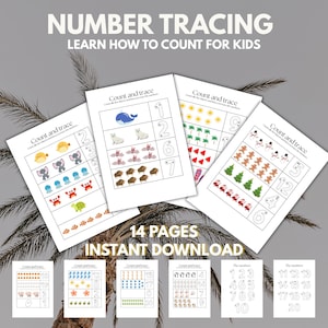 Number Tracing Practice until 20/ Worksheet for Number Tracing/ Preschool workbook, Number tracing workbook, Number tracing pages preschool