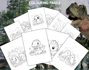 50 coloriages de dinosaures, livre d'activités pour enfants sur le thème des dinosaures, coloriages d'animaux dinosaures kawaii