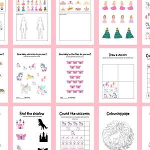 Activité Licorne, Bingo Licorne/Activités Licorne, Coloriages Licorne/Invitation anniversaire Licorne/Pages d'activités pour enfants, Pack d'activités image 5