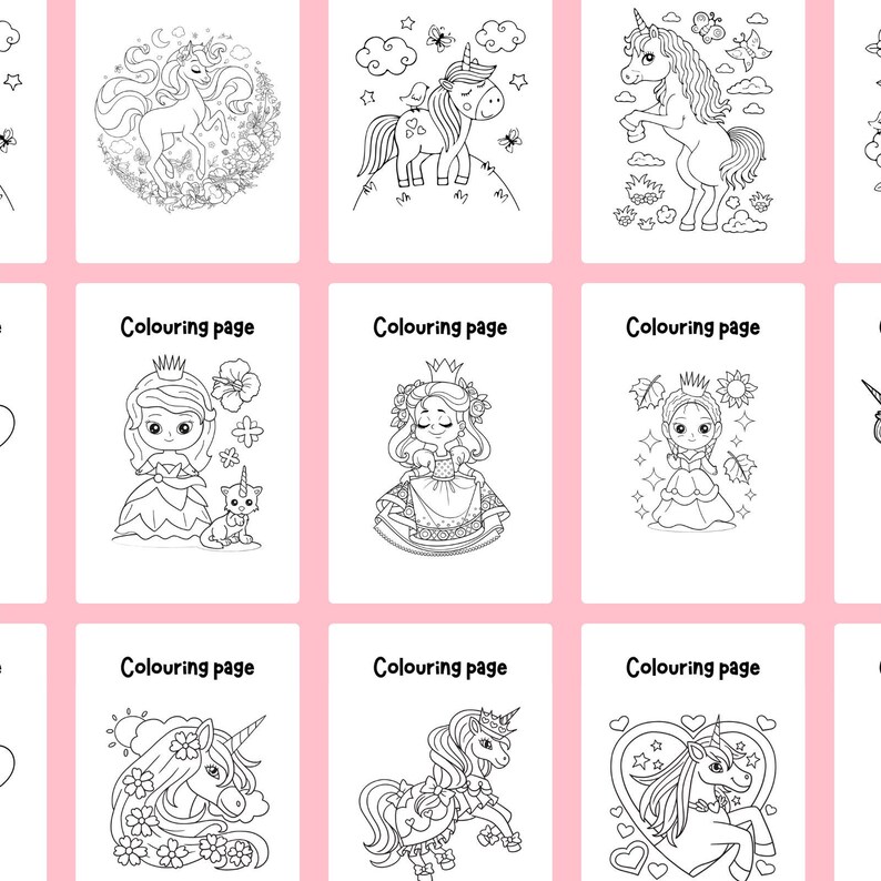 Activité Licorne, Bingo Licorne/Activités Licorne, Coloriages Licorne/Invitation anniversaire Licorne/Pages d'activités pour enfants, Pack d'activités image 6