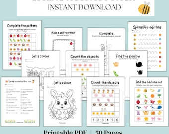 Pack d'activités de printemps pour enfants, Activité de printemps pour enfants, Activités de printemps, Pack d'activités, Jeux d'été éducatifs, Printemps, Pâques