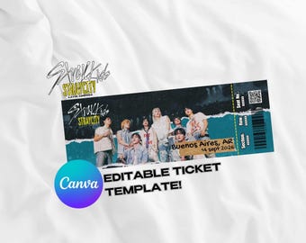Stray Kids Stray City Latin America Tour Concert 2026 Customizable Canva Ticket Template, Stray Kids Kpop Merch, Stray Kids Freebies, Kpop