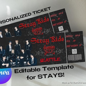 Personalisierte Stray Kids DominATE Konzertkarte, DominATE World Tour Nordamerika, Stray Kids Kpop, Stray Kids, SKZ alben, DominATE
