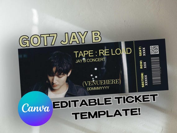 GOT7 Jay B Tape: Re Load Personalized Ticket, Got7 Jay B GOT7 Jay B Tape: Re Load Personalized Ticket, Got7 Jay B