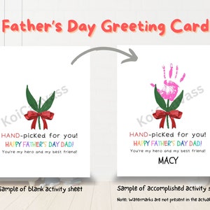 Handprint Fathers Day Greeting Card, Fathers Day, Printable, Handprint Art, Handprint Keepsake, 1st Fathers day gift, Gifts for Dad, For dad