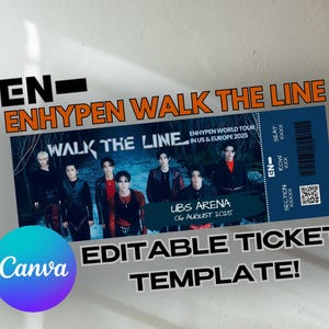 Enhypen Walk the Line US EUワールドツアー 2025 パーソナライズチケット、Enhypen USツアー、Enhypen EUツアー、enhypen K-POP、enhypenグッズ、engeneグッズ