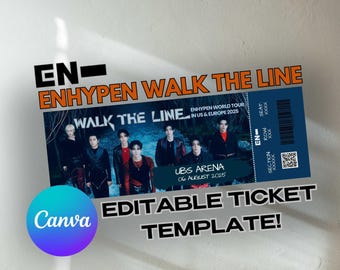 Enhypen Walk the Line US EU World Tour 2025 Personalized Ticket