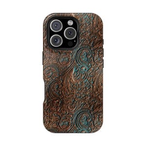 Tooled Leather Western Cell Phone Case