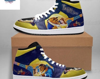 Beauty And The Beast Shoes, Beauty And The Beast Sneakers, Beast Beauty Sandals, Disney Casual Shoes, Disneyland Tie Sneakers