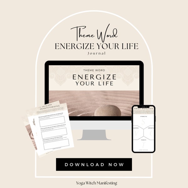 Energize Your Life by Choosing a Theme Word | Journal and Guidebook to Help You Change Your Frequency and Raise Your Vibrations for Women