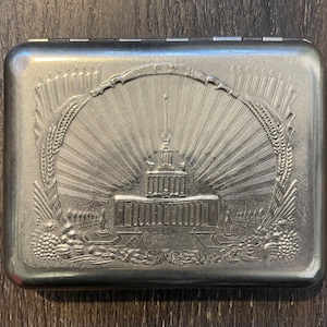 Cigarreira vintage, carteira, banhada a prata