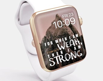 Bible Verse Apple Watch Wallpaper | 2 Cor 12:10 (Digital Download)