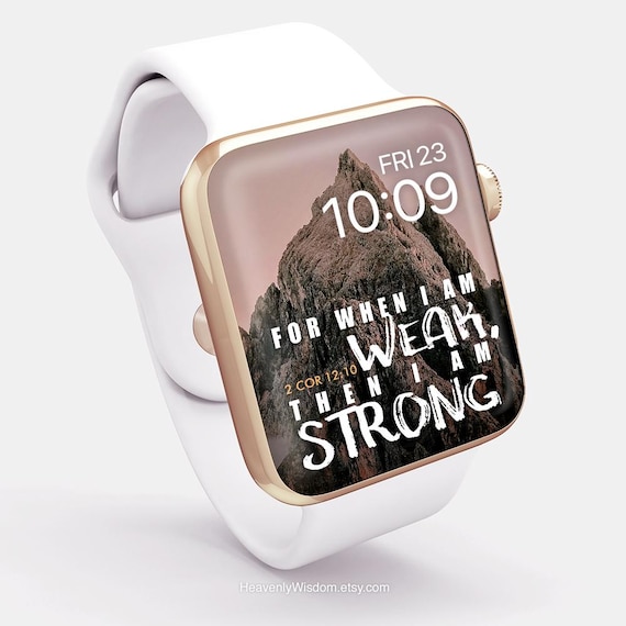 Bible Verse Apple Watch Wallpaper | 2 Cor 12:10 (Digital Download)