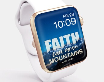 Faith Moves Mountains Apple Watch Wallpaper: Scripture Verse (Digital Download)