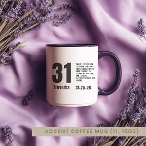 Proverbs 31 Mug Christian Coffee Mug Gift for Women Bible Verse Strength Dignity