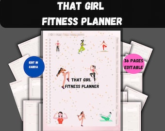Fitness planner, That girl fitness planner,Daily planner, Weekly planner,Digital planner,Workout planner,self care planner,editable