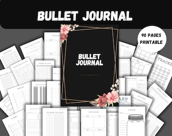 Dziennik Bullet, zestaw do dziennika Bullet, strona dziennika Bullet, pomysł na dziennik Bullet, dziennik Bullet do druku bez daty, śledzenie nawyków, śledzenie nastroju