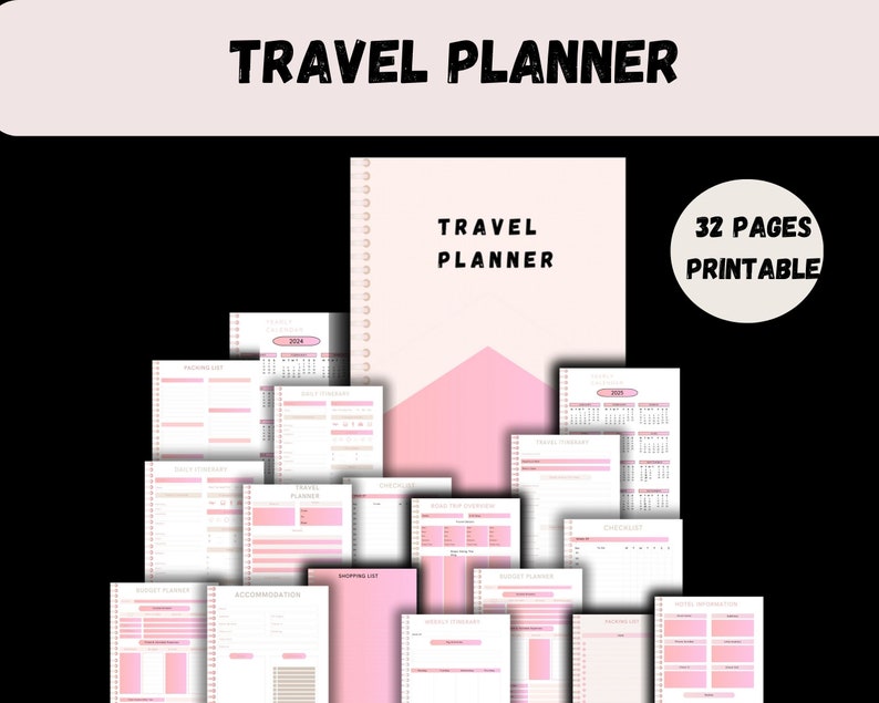 Printable Travel Planner: Customizable Trip Itinerary (digital Download ...