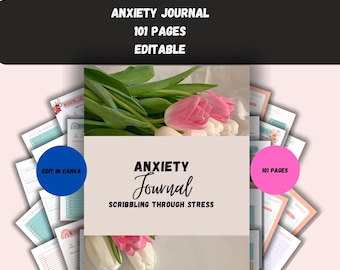 Editable Anxiety Journal: Mental Health Workbook (Digital Download)