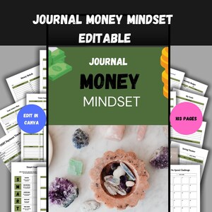 Money mindset journal|Financial Abundance|editable|affirmation journal|Vision board|Budget tracker|finances|Debt tracker|investment tracker