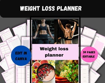 Editable Weight Loss Planner: Fitness & Meal Tracker (Digital Download)