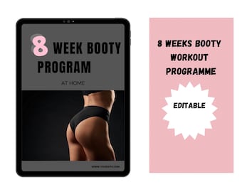 8-Week Booty Workout Program: Home Fitness E-Book (Editable PDF)