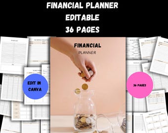 Financial Planner  editable,budget planner,budget tracker,financial planner,saving tracker,debt tracker,financial goals,financial organizer