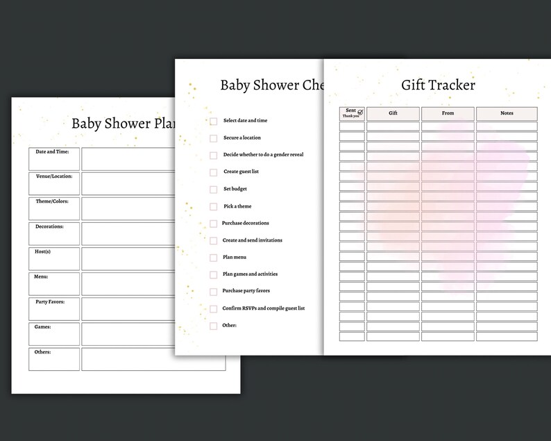 Baby Shower Planner,printable for a Baby Shower, Baby Shower Event,baby ...