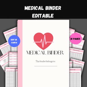 Medical Planner printable,Medical Binder,Healthcare planner,Wellness planner,Health tracker, Medical planner bundle,health binder
